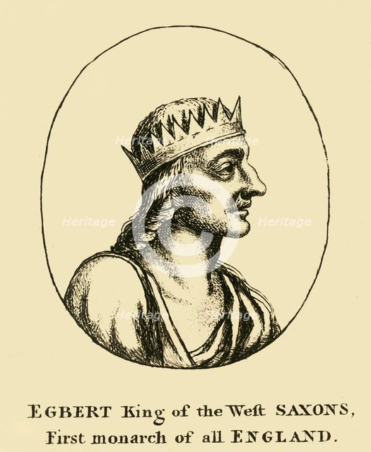 'Egbert King of the West Saxons, First monarch of all England', 18th century. Creator: Unknown.