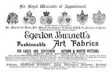 'Egerton Burnett, Art Fabrics 1891. Creator: Unknown