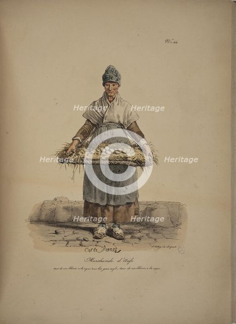 Egg seller. From the Series "Cris de Paris" (The Cries of Paris), 1815. Creator: Vernet, Carle (1758-1836).