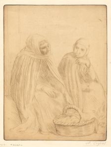 Egg-sellers, 1st plate (Les marchandes d'oeufs). Creator: Alphonse Legros