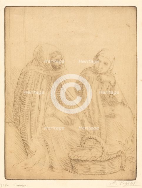 Egg-sellers, 1st plate (Les marchandes d'oeufs). Creator: Alphonse Legros.