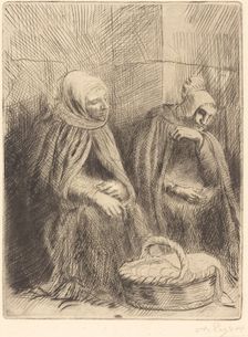 Egg-sellers, 1st plate (Les marchandes d'oeufs). Creator: Alphonse Legros
