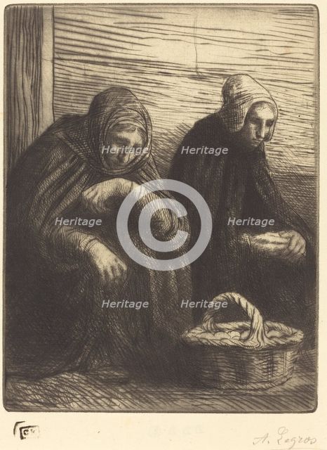 Egg-sellers, 2nd plate (Les marchandes d'oeufs). Creator: Alphonse Legros.