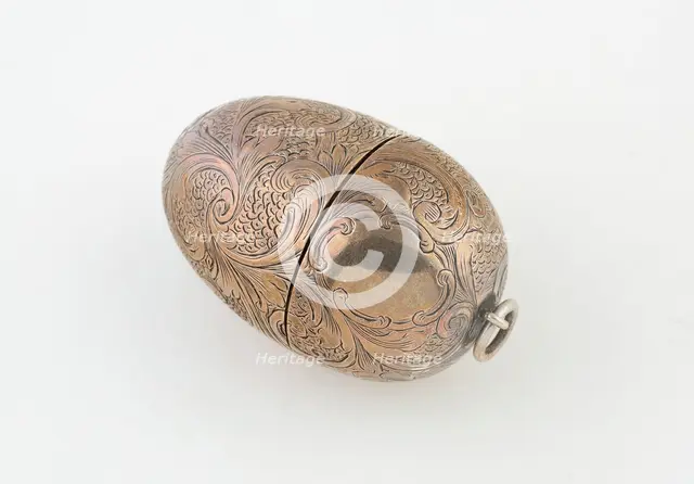 Egg-Shaped Vinaigrette, Birmingham, c. 1858/59. Creator: Marked A&S.