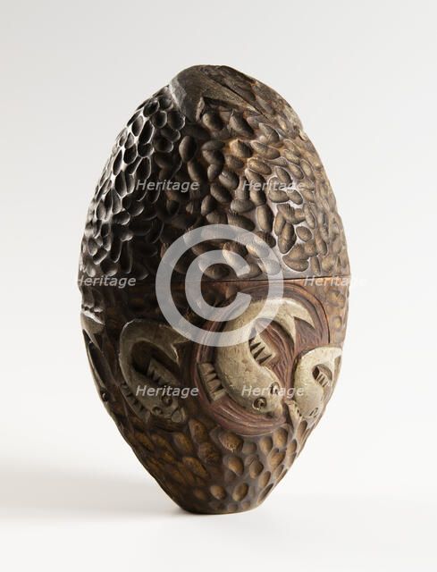 Egg-shaped box. Designed by Alexei Zinovyev, End 1890s. Creator: Workshop of Princess Maria Tenisheva in Talashkino.