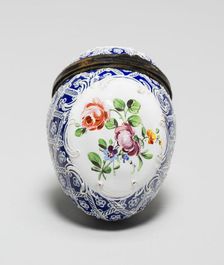Egg-Shaped Box, England, c. 1755. Creator: Staffordshire Potteries