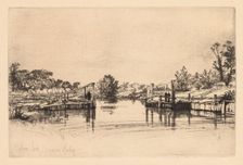 Egham Lock, 1859. Creator: Francis Seymour Haden (British, 1818-1910)