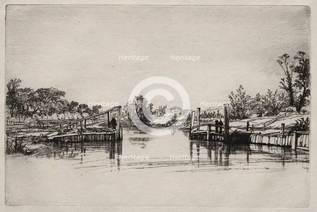 Egham Lock. Creator: Francis Seymour Haden (British, 1818-1910).