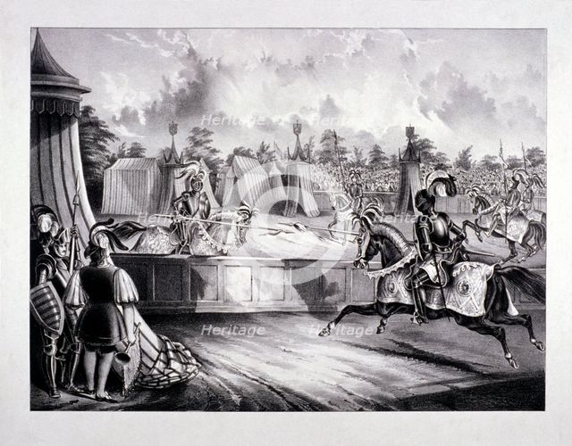 Eglinton Tournament, the Tilt-Yard of the 19th century, near the Regent's Park, London, 1839.  Artist: Benjamin Waterhouse Hawkins