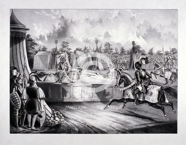 Eglinton Tournament, the Tilt-Yard of the 19th century, near the Regent's Park, London, 1839.  Artist: Benjamin Waterhouse Hawkins