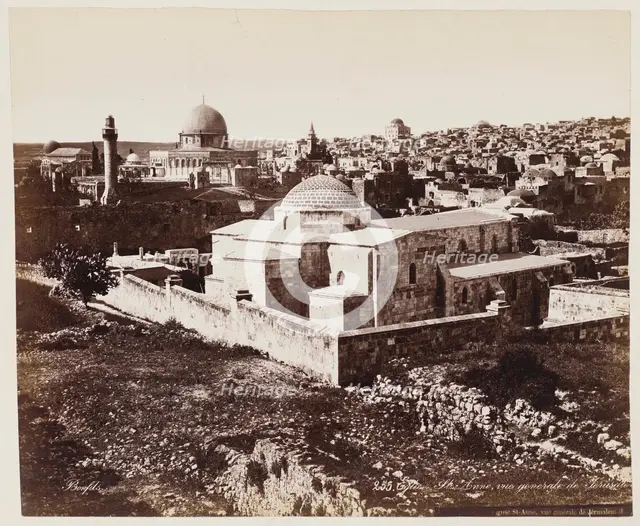 Eglis St. Anne, vue Generale De Jerusalem #255, Printed c.1870. Creator: Felix Bonfils.