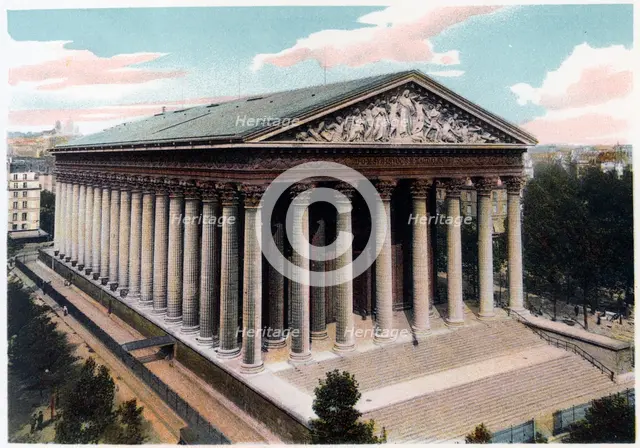 Eglise de la Madeleine, Paris, c1900. Artist: Unknown