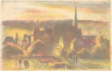 Eglise et ferme d'Éragny (A Church and Farm at Éragny), 1890. Creator: Camille Pissarro
