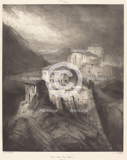 Eglise Saint-Jean, Thiers, 1831. Creator: Eugene Isabey.