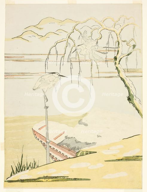 Egrets in the Snow, c. 1768. Creator: Suzuki Harunobu.