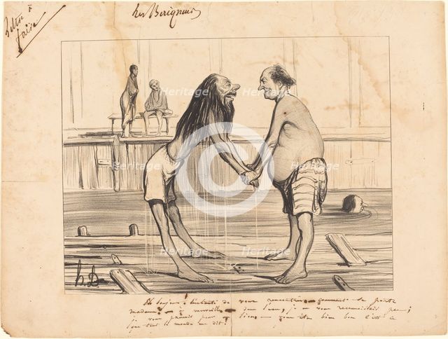 Eh bonjour! enchanté de vous rencontrer..., 1840. Creator: Honore Daumier.