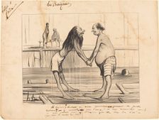Eh bonjour! enchanté de vous rencontrer..., 1840. Creator: Honore Daumier