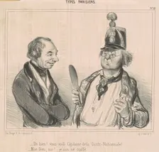 Eh bien! Vous voila Capitaine de la Garde-Nationnale!, 19th century. Creator: Honore Daumier