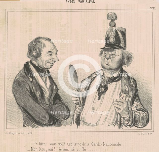 Eh bien! Vous voila Capitaine de la Garde-Nationnale!, 19th century.  Creator: Honore Daumier.