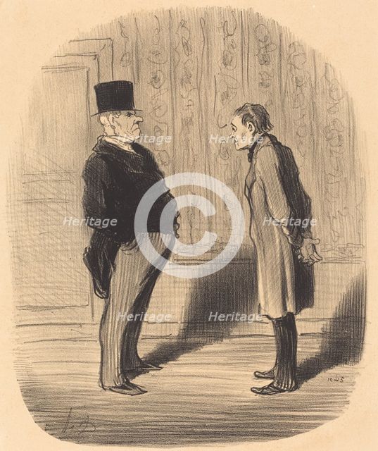 Eh! bien monsieur et mes trois termes...vous me direz toujours que vos meubles en répondent!, 1848.  Creator: Honore Daumier.