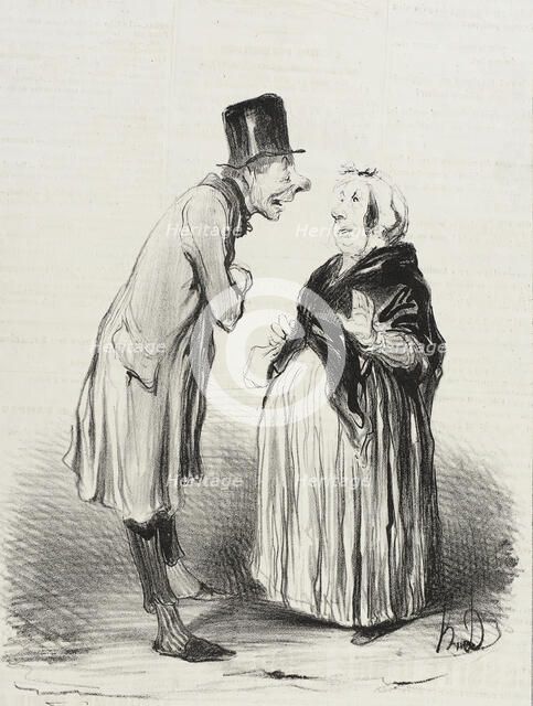 Eh bien oui! C'est comme je vous le dis, la petite..., 1840. Creator: Honore Daumier.
