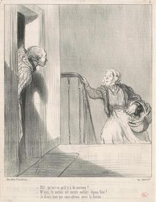 Eh! Qu'est-ce qu'il y a de nouveau? ..., 19th century. Creator: Honore Daumier