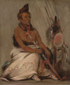 Eh-toh'k-pah-she-pée-shah, Black Moccasin, aged Chief, 1832. Creator: George Catlin
