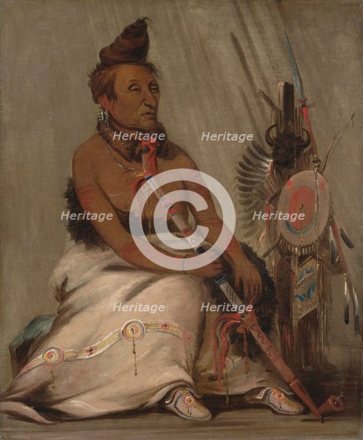 Eh-toh'k-pah-she-pée-shah, Black Moccasin, aged Chief, 1832. Creator: George Catlin.