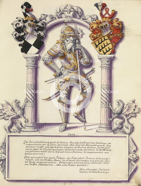Eitelfriedrich III Hohenzollern; Chronicle of the Hohenzollern Family, about 1572. Creator: Jorg Ziegler.