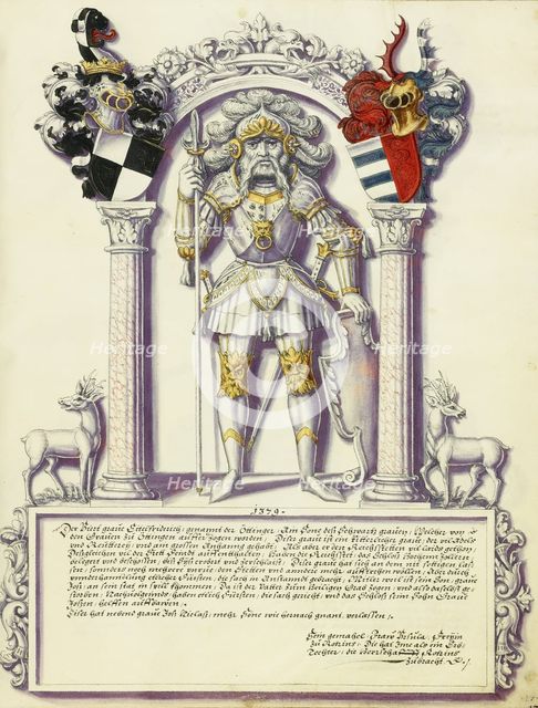 Eitelfriedrich IV Hohenzollern; Chronicle of the Hohenzollern Family, about 1572. Creator: Jorg Ziegler.