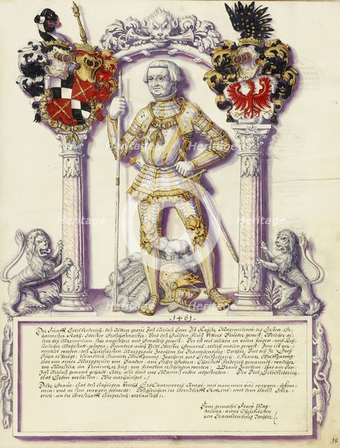 Eitelfriedrich V Hohenzollern; Chronicle of the Hohenzollern Family, about 1572. Creator: Jorg Ziegler.