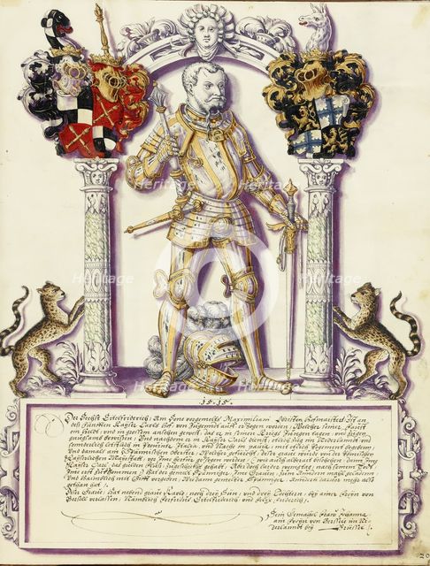Eitelfriedrich VI Hohenzollern; Chronicle of the Hohenzollern Family, about 1572. Creator: Jorg Ziegler.