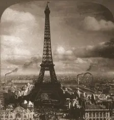 Eiffel Tower, 300 meters high, across the Seine from the Trocadero, Paris, France 1901. Creator: Works and Sun Sculpture Studios
