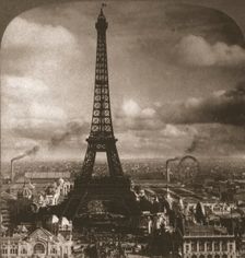 Eiffel Tower, 300 meters high, across the Seine from the Trocadero, Paris, France 1901. Creator: Works and Sun Sculpture Studios