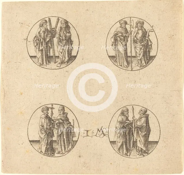 Eight Apostles in Four Roundels. Creator: Israhel van Meckenem.