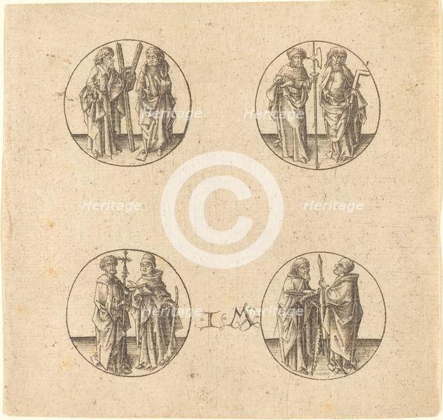 Eight Apostles in Four Roundels. Creator: Israhel van Meckenem.