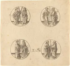 Eight Apostles in Four Roundels. Creator: Israhel van Meckenem