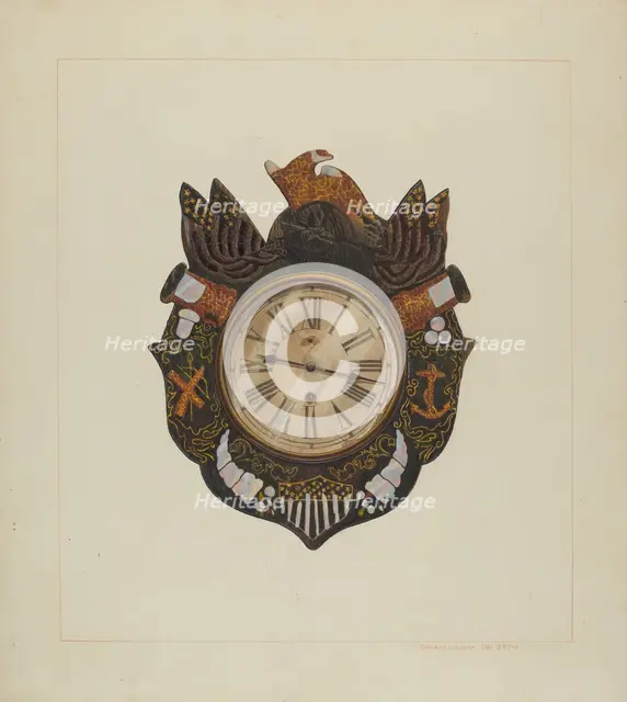 Eight Day Marine Clock, c. 1938. Creator: Edward L Loper.