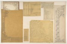 Eight designs of the ornamentation of ceilings and walls, probably for the Duc de..., 2nd half 19th Creators: Jules-Edmond-Charles Lachaise, Eugène-Pierre Gourdet