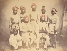 Eight Indian Military Officers, 1858-1869. Creator: Unknown