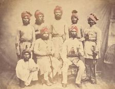 Eight Indian Military Officers, 1858-1869. Creator: Unknown