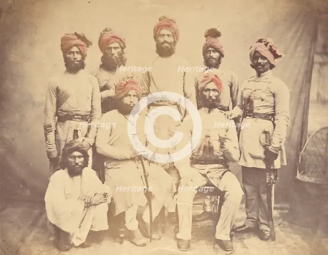 Eight Indian Military Officers, 1858-1869. Creator: Unknown.