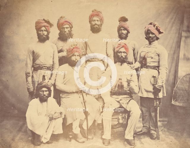 Eight Indian Military Officers, 1858-1869. Creator: Unknown.