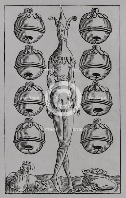 Eight of Bells, German playing card from the 16th century, (1877). Creator: Unknown.