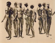 Eight male nudes, 1922. Creator: Franz Barwig the Elder