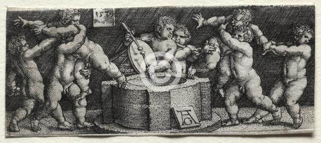 Eight Nude Children at a Well, 1539. Creator: Heinrich Aldegrever (German, 1502-1555/61).