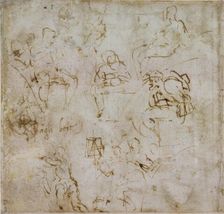 Eight small Figure Studies, c1490-1560. Artist: Michelangelo Buonarroti