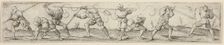 Eight Soldiers Engaged in Fencing Exercises, c. 1541. Creator: Virgil Solis
