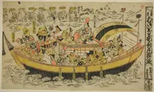 Eight Scenes of Kanazawa (Kanazawa hakkei): The Dance of Asahina and Umejumaru..., c. 1707. Creator: Torii Kiyonobu I