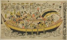 Eight Scenes of Kanazawa (Kanazawa hakkei): The Dance of Asahina and Umejumaru..., c. 1707. Creator: Torii Kiyonobu I